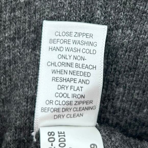 Banana Republic Cashmere Wool Zip Up Hoodie Gray Knit Sweater Jacket Womens XS - Picture 8 of 11